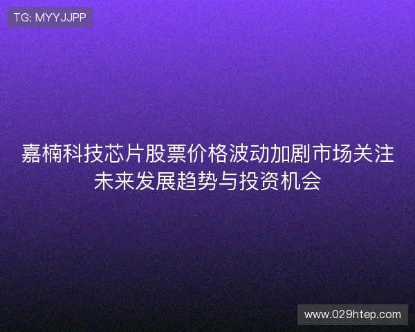 嘉楠科技芯片股票价格波动加剧市场关注未来发展趋势与投资机会